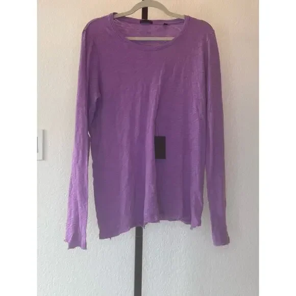 ATM | Long Sleeve Destroyed Cotton Tee - Picture 2 of 6